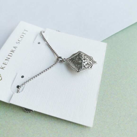 Kendra Scott Kacey Filigree Mix Long Necklace - Silver - Picture 2 of 3